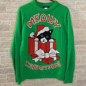 Meowy Cat Ugly Christmas Sweater Xmas Shirt